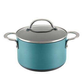 Anolon Achieve Hard Anodized Nonstick Saucepot with Lid, 4 Quart, Teal