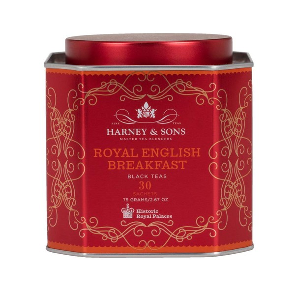 Harney & Sons Royal English Breakfast Tea Tin Blend of Black Teas, Great Present Idea - 30 Sachets, 2.67 Ounces