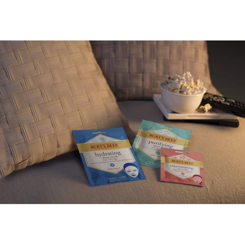 Burt's Bees Hydrating Face Mask, Single Use Sheet Mask, 6