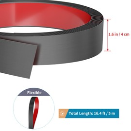 Sanbege Wall Trim Peel and Stick 16.4 ft x 1.6 in, Flexible Stainless Steel Molding for Wall, Ceiling, Fireplace, Furniture, Door, Mirror Frame, Craft Decoration (Brushed Black)