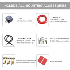 Dual Battery Isolator Kit 12V 140Amp Manual and Auto modes Voltage Sensitive Relay VSR Compatible with RV Marine Car Vehicle Truck Caravan Camper Yacht ATV UTV Boats，Not Fit for lithium batteries