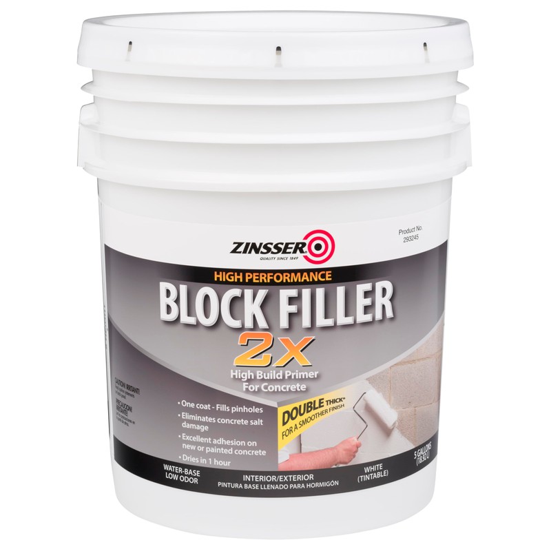 Zinsser 293248 Block Filler 2X High Build Primer for Concrete,