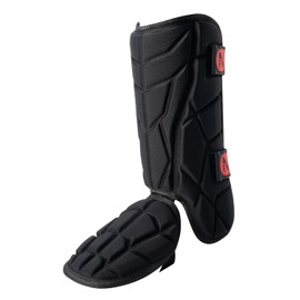 Norespnea Batter's Leg Guard, Baseball Shin Guard, Batter's Baseball Softball Leg Guard for Youth and Adult -Black(Adult)