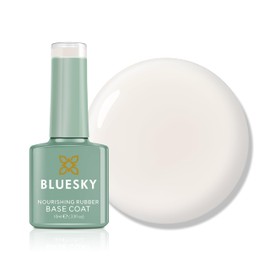 Bluesky Rubber Base Coat 10ml – Graceful White - BNR01, Base Gel for Nails, Strengthening Gel Base Coat for 21 Day Manicure, LED UV Lamp Required