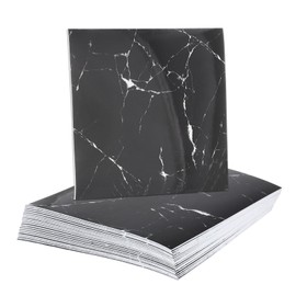 HARFINGTON 20pcs Peel and Stick Marble Tiles, Waterproof Wall Panel Backsplash, 12"x12" PVC Peel and Stick Shower Tiles for Bathroom, Kitchen, Living, Black and White Root Design