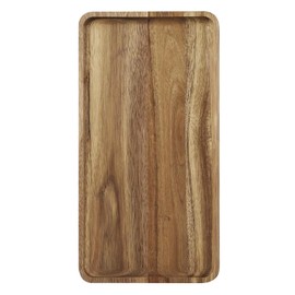Acacia Wooden Serving Tray - Wooden Charcuterie Board - Rectangle Wood Platter for Serving Food, Fruit & Cheese Board Wood Dessert Trays (1, 14"x7"x0.6")