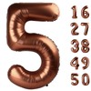 40 Inch Dark Brown Balloon Number 5 Balloon Chocolate Jumbo