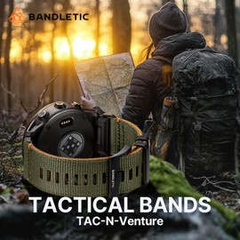 Bandletic Compatible with Garmin Fenix 8 47mm/7/6/5Watch Straps - 22mm Quick Fit Rugged Nylon Strap for Fenix 7 Pro/6 Pro/5 Plus/Instinct 3 E 45mm/Forerunner965/955/945 /Approach S70/S62/S60