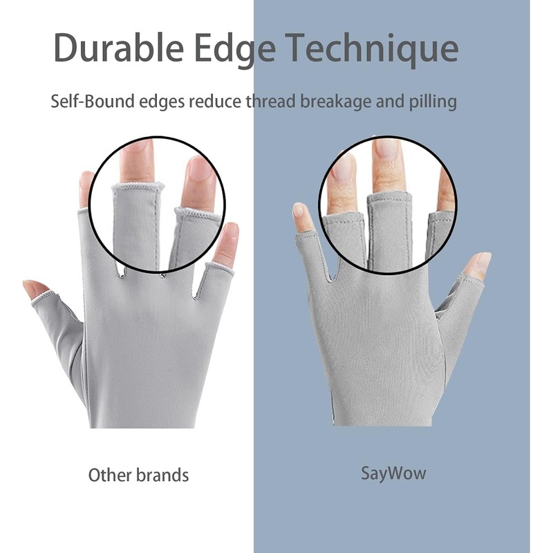 Guantes sin dedos para mujeres con protección UV UPF 50+,