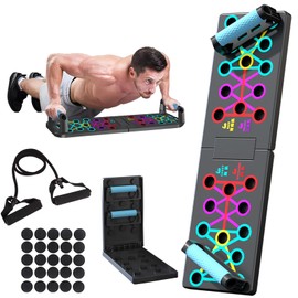 12 in-1 Push Up Board, Press Up Board for Home Gym, Foldable Pushup Board Portable Strength Training Equipment, Multi-function Fitness Workout Equipment