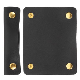 Lurrose 2pcs Handbag Handles PU Leather Cover Handbag Handle Protector Saddle for DIY Crafts Bags Accessories Black