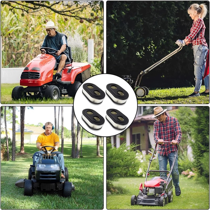 AHEJIOO Pack of 4 Air Filter Lawnmower, Lawnmower Air Filter,