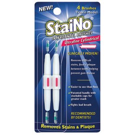 Staino Travel Interdental Brushes (Ultrafine Cylindrical (Red)
