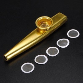New Metal Kazoo Golden & Kazoo Flute Diaphragm Mouth Flute Harmonica