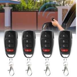 Joynine Set of 4 Garage Door Opener Remote Control, 433 MHz Wireless Remote Control Duplicator, Universal, Suitable for Cars, Garage Doors, Gates