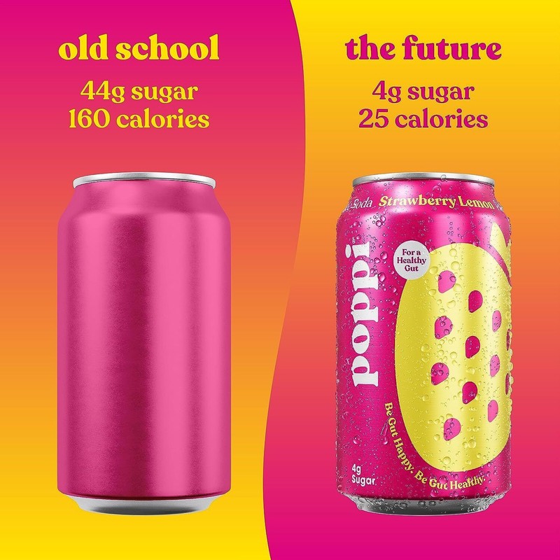 poppi Apple Cider Vinegar Flavored Drink Pack 12 Cans Low