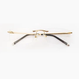 QYAJS 1 Pair Metal Frame Arms Rimless Glasses Legs and Nose Bridge Eyeglass Eyewear Replacement Temple (Single Hole)