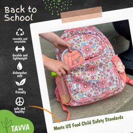 TAVVA Kids Snack Containers for School [12oz/ 7oz/ 3oz] - Stainless Steel Lunch Containers for Kids - Stainless Steel Lunch Box for Kid - Leakproof with Silicone Lids - Dishwasher & Freezer Safe