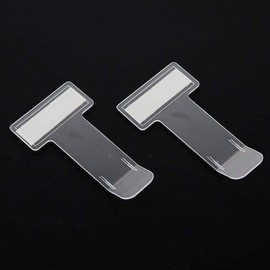 CYF 2Y Transparent Car Vehicle Windscreen Parking Ticket Clip Permit Pass Holder Gadget with Adhesive Pads (4)