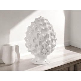 GMM Sicilian Cones Artificial Tooth Classic Modern Decorative Cones Sicilian Design Guest Favor 10cm Various Colours (Ceramic - White)