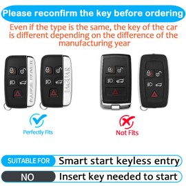 Sindeda for Land Rover Key Fob Cover with Keychain Soft Full Protection Key Shell Key Case Compatible with Land Rover LR4 Range Rover Sport Evoque Jaguar XF XJ XJL F-pace (White)