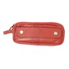 Soft Red Goat Leather Double Spectacle Glasses Case with Belt