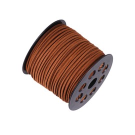 TEHAUX 1roll Plush Leather Cord for Jewelry Making Double-Sided Microfiber String DIY Accessory for Bracelets Anklets Necklaces Light Coffee