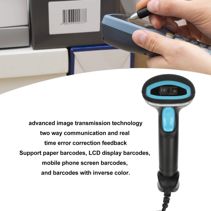 Portable Barcode Scanner Quick Scanning IP54 Waterproof Ergonomic Design USB
