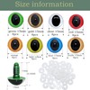 ARTCXC 64Pcs 15mm 8Colors Flat Pupils Plastic Safety Eyes Craft