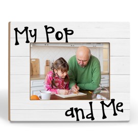 BCUANGD Pop Picture Frames - Father Gifts from Niece Nephew, Best Pops New Pops Gifts Promoted to Pop Photo Frame, Christmas Birthday Gift for Father 5x7 Picture Frame