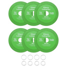 sourcing map 6 Pack Glass Cutting Disc 4.5 Inch for rotary tool Diamond Cutting Disc Ultra-Thin Saw Blade Wheel with 7/8" Arbor for Cutting Grinding Jade Crystal Tile Ceramic