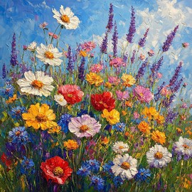 MAXBYE Diamond Painting Kits for Adults, Colorful Daisies DIY 5D Full Drill Diamond Art Kits, Lavender Flower Diamond Painting Kits for Home Wall Decor 12x12inch