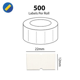 Swift 22 x 12 mm Price Gun Labels CT1 White 20 Rolls 10,000 Stickers Pricemarking Tags Fits Many Pricing Labellers