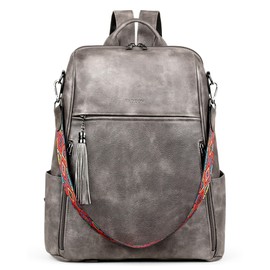 FADEON Laptop Backpack Purse for Women Large Designer PU Leather Laptop Bag, Ladies Computer Shoulder Bags