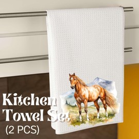 InnoBeta Horse Gifts for Horse Lovers, Kitchen Towel 2 Pack, 16x24 in Microfiber Dish Tea Towel, Hand Towel Gifts