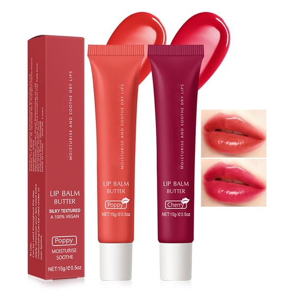Prreal 2 PCS Butter Gloss Set, Moisturizing Lip Gloss Set,