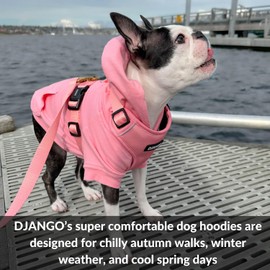 DJANGO Fully Lined Hoodie for Dog - Soft, Stretchy, and Cozy Sweatshirts for Dogs - Quartz Pink Winter Dog Sweaters for Dachshunds and Small Dogs - Warm Dog Hoodie Small with Elastic Waistband