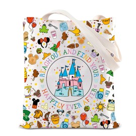 TGBJE Magic Castle Gift Reach Out And Find Your Happily Ever After Tote Bag WDW Magic Kingdom Gift Vacation Trip Shopping Bag (C-Reach Out tote)
