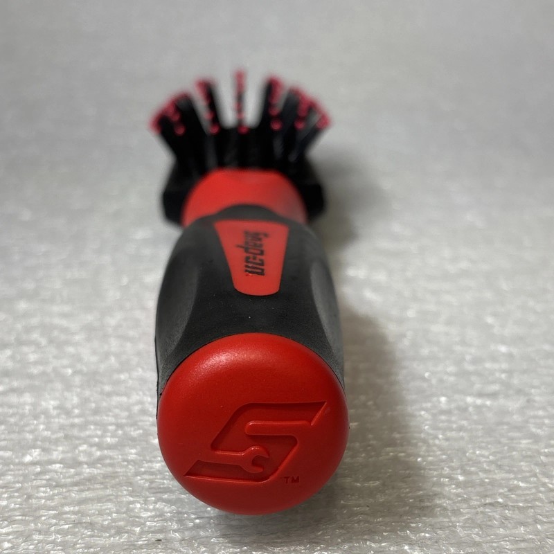 Snap On Tools Hair Brush Soft Grip handle inspired red/black