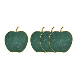 Godinger Apple Coasters, Beer Coasters, Marble Coasters Coasters Set of 4, Green - Modern Home Decor and Elegant Gift for Housewarming, Christmas, Anniversary - Ideal for Drinks, Hotels, and Parties