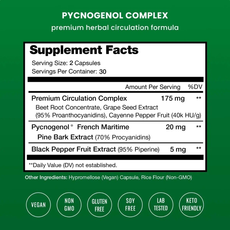 Nutrachamps Suplemento Picnogenol Para Circulación 60 Caps