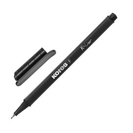 Kores - K-Liner - Black Fineliners - 0.4mm - Colouring Pens, Fineliner Marker Pens, Art Pens, Journaling Supplies, University Essentials, School Supplies - Pack of 12