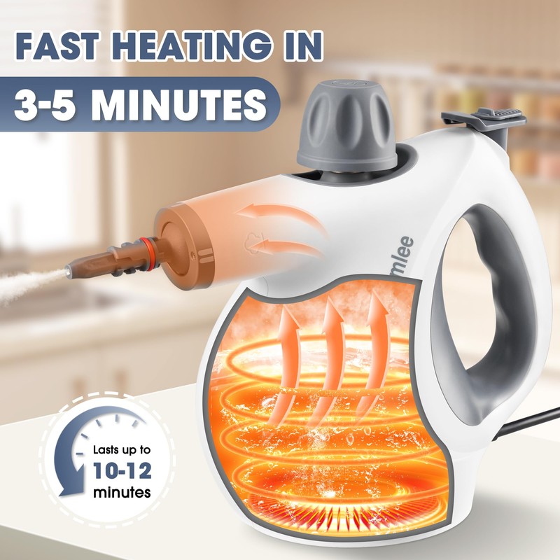Pressurized Handheld Steam Cleaner with 14 pcs Accessories 15.2OZ Multi-Purpose
