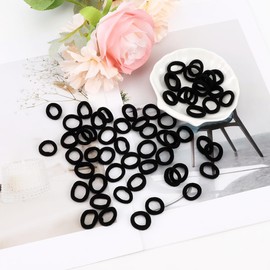 Bulk Hair Ties One Set Hair Scrunchies for Women Girls Elastics Ponytail Holder Bobbles Soft Scrunchies for Women Hair Bands Hair Ties Black Black, 1 Pack