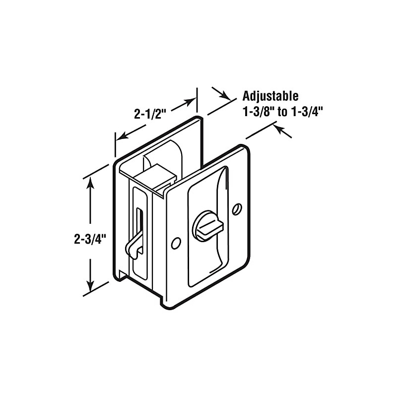 Prime-Line N 7239 Pocket Door Privacy Lock with Pull -