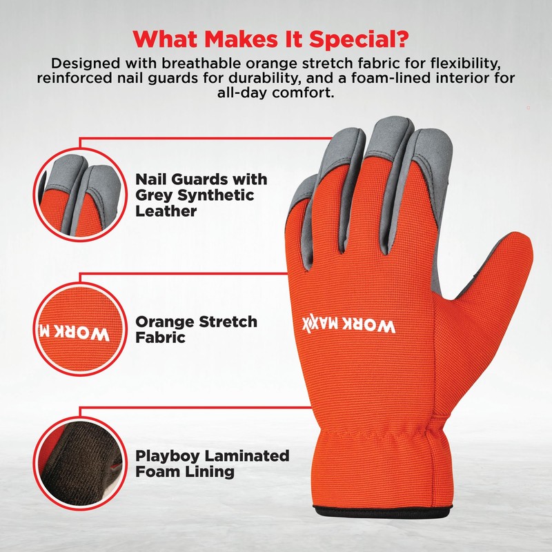 WORK MAXX Thorn-Proof Gardening Gloves – Heavy-Duty Protection for Roses,