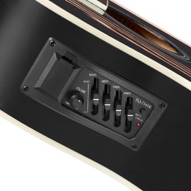 Ashthorpe Full-Size Dreadnought Acoustic Electric Guitar Package with 10 Watt Amp - Black