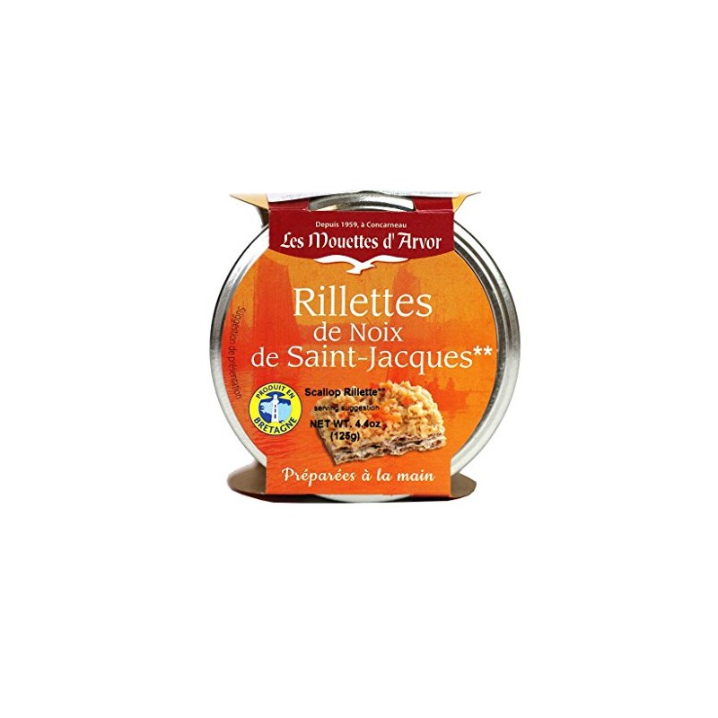 Les Mouettes d'Arvor, Scallop Rillettes, 125g (4.4oz) Jar