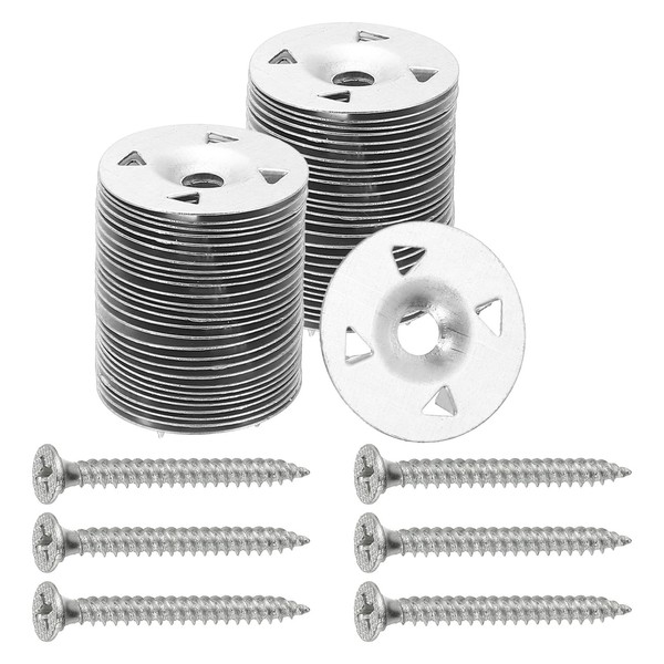 PATIKIL 1-1/8 Insulation Washers, 200 Set 28mm Metal Foam Board