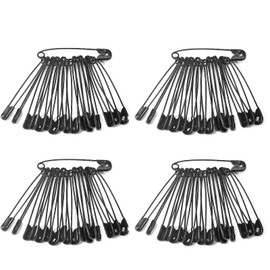 Qjaiune 50 PCS 54mm / 2.1 Inch Safety Pins Heavy Duty Quilting Pins, Large Safety Pins Size 4, Black Metal Sewing Pins, Big Safety Pins for DIY Crafts Jewelry Making Baby Clothing (Matte Black)